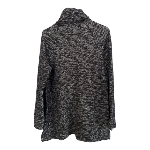 J. Crew Small / Medium Womens Cowl Neck Sweater Tunic Cotton Black Gray White - Picture 12 of 12